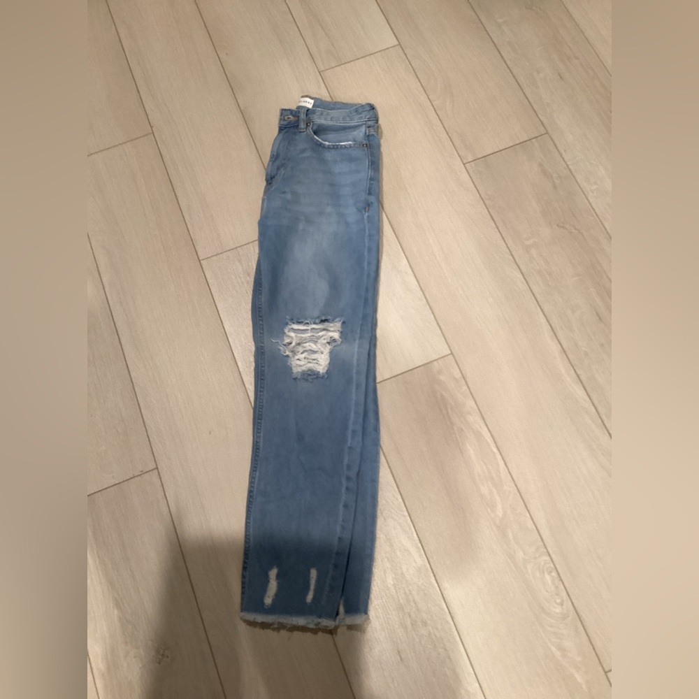 High Rise Distressed Blue Jeans